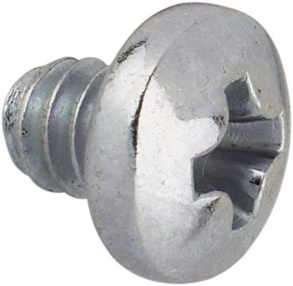 Value Collection - #4-40 UNC, 1/8" Length Under Head Phillips Drive Machine Screw - Pan Head, Grade J82 Steel, Zinc-Plated Finish, Without Washer - Industrial Tool & Supply