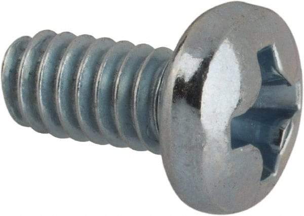 Value Collection - #5-40 UNC, 1/4" Length Under Head Phillips Drive Machine Screw - Pan Head, Grade J82 Steel, Zinc-Plated Finish, Without Washer - Industrial Tool & Supply