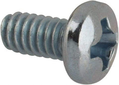 Value Collection - #5-40 UNC, 1/4" Length Under Head Phillips Drive Machine Screw - Pan Head, Grade J82 Steel, Zinc-Plated Finish, Without Washer - Industrial Tool & Supply