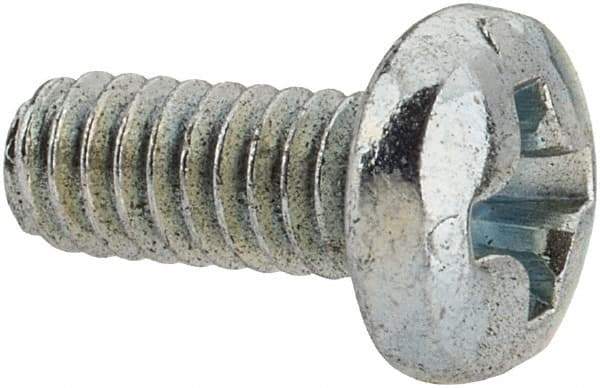 Value Collection - #5-40 UNC, 5/16" Length Under Head Phillips Drive Machine Screw - Pan Head, Grade J82 Steel, Zinc-Plated Finish, Without Washer - Industrial Tool & Supply