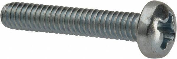 Value Collection - #5-40 UNC, 3/4" Length Under Head Phillips Drive Machine Screw - Pan Head, Grade J82 Steel, Zinc-Plated Finish, Without Washer - Industrial Tool & Supply