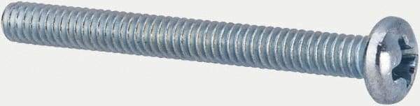 Value Collection - #5-40 UNC, 1-1/4" Length Under Head Phillips Drive Machine Screw - Pan Head, Grade J82 Steel, Zinc-Plated Finish, Without Washer - Industrial Tool & Supply