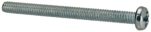 Value Collection - #5-40 UNC, 1-1/2" Length Under Head Phillips Drive Machine Screw - Pan Head, Grade J82 Steel, Zinc-Plated Finish, Without Washer - Industrial Tool & Supply