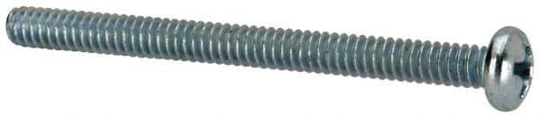 Value Collection - #6-32 UNC, 1-3/4" Length Under Head Phillips Drive Machine Screw - Pan Head, Grade J82 Steel, Zinc-Plated Finish, Without Washer - Industrial Tool & Supply