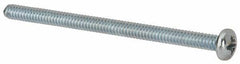 Value Collection - #6-32 UNC, 2-1/4" Length Under Head Phillips Drive Machine Screw - Pan Head, Grade J82 Steel, Zinc-Plated Finish, Without Washer - Industrial Tool & Supply