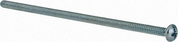 Value Collection - #6-32 UNC, 3-1/2" Length Under Head Phillips Drive Machine Screw - Pan Head, Grade J82 Steel, Zinc-Plated Finish, Without Washer - Industrial Tool & Supply