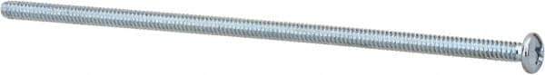 Value Collection - #6-32 UNC, 4" Length Under Head Phillips Drive Machine Screw - Pan Head, Grade J82 Steel, Zinc-Plated Finish, Without Washer - Industrial Tool & Supply