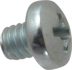 Value Collection - #8-32 UNC, 3/16" Length Under Head Phillips Drive Machine Screw - Pan Head, Grade J82 Steel, Zinc-Plated Finish, Without Washer - Industrial Tool & Supply