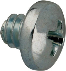 Value Collection - #10-24 UNC, 3/16" Length Under Head Phillips Drive Machine Screw - Pan Head, Grade J82 Steel, Zinc-Plated Finish, Without Washer - Industrial Tool & Supply