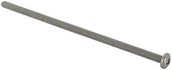 Value Collection - #10-24 UNC, 5" Length Under Head Phillips Drive Machine Screw - Pan Head, Grade J82 Steel, Zinc-Plated Finish, Without Washer - Industrial Tool & Supply