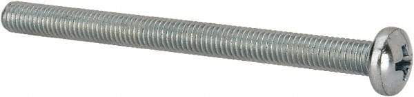 Value Collection - #10-32 UNF, 2-1/2" Length Under Head Phillips Drive Machine Screw - Pan Head, Grade J82 Steel, Zinc-Plated Finish, Without Washer - Industrial Tool & Supply