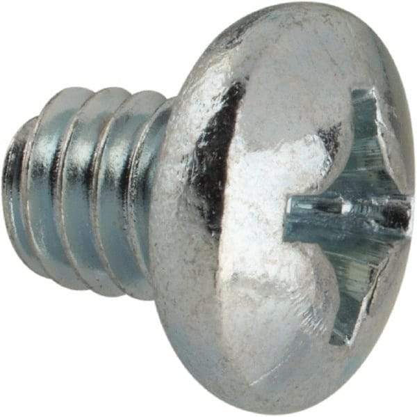 Value Collection - #12-24 UNC, 1/4" Length Under Head Phillips Drive Machine Screw - Pan Head, Grade J82 Steel, Zinc-Plated Finish, Without Washer - Industrial Tool & Supply