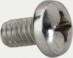 Value Collection - 1/4-20 UNC, 7/16" Length Under Head Phillips Drive Machine Screw - Pan Head, Grade J82 Steel, Zinc-Plated Finish, Without Washer - Industrial Tool & Supply