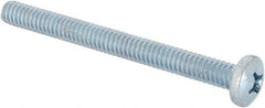 Value Collection - 1/4-20 UNC, 2-3/4" Length Under Head Phillips Drive Machine Screw - Pan Head, Grade J82 Steel, Zinc-Plated Finish, Without Washer - Industrial Tool & Supply