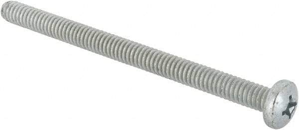Value Collection - 1/4-20 UNC, 3-1/2" Length Under Head Phillips Drive Machine Screw - Pan Head, Grade J82 Steel, Zinc-Plated Finish, Without Washer - Industrial Tool & Supply