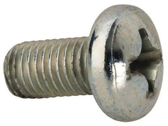 Value Collection - 1/4-28 UNF, 1/2" Length Under Head Phillips Drive Machine Screw - Pan Head, Grade J82 Steel, Zinc-Plated Finish, Without Washer - Industrial Tool & Supply