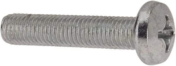 Value Collection - 1/4-28 UNF, 1-1/4" Length Under Head Phillips Drive Machine Screw - Pan Head, Grade J82 Steel, Zinc-Plated Finish, Without Washer - Industrial Tool & Supply