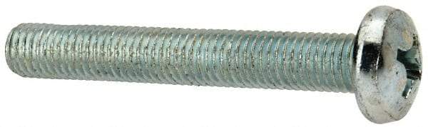 Value Collection - 1/4-28 UNF, 1-3/4" Length Under Head Phillips Drive Machine Screw - Pan Head, Grade J82 Steel, Zinc-Plated Finish, Without Washer - Industrial Tool & Supply