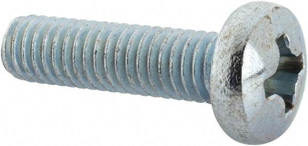 Value Collection - 5/16-18 UNC, 1-1/4" Length Under Head Phillips Drive Machine Screw - Pan Head, Grade J82 Steel, Zinc-Plated Finish, Without Washer - Industrial Tool & Supply