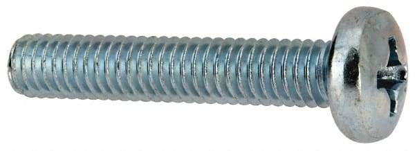 Value Collection - 5/16-18 UNC, 1-3/4" Length Under Head Phillips Drive Machine Screw - Pan Head, Grade J82 Steel, Zinc-Plated Finish, Without Washer - Industrial Tool & Supply