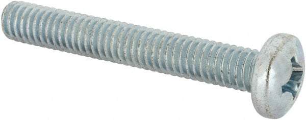 Value Collection - 5/16-18 UNC, 2-1/4" Length Under Head Phillips Drive Machine Screw - Pan Head, Grade J82 Steel, Zinc-Plated Finish, Without Washer - Industrial Tool & Supply