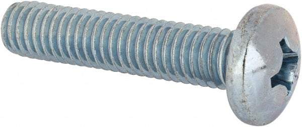 Value Collection - 3/8-16 UNC, 1-3/4" Length Under Head Phillips Drive Machine Screw - Pan Head, Grade J82 Steel, Zinc-Plated Finish, Without Washer - Industrial Tool & Supply