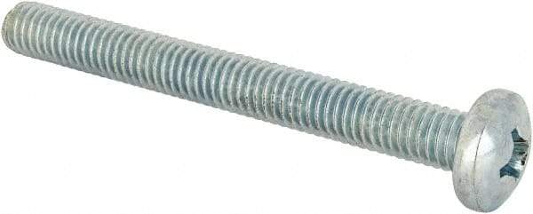 Value Collection - 3/8-16 UNC, 3-1/2" Length Under Head Phillips Drive Machine Screw - Pan Head, Grade J82 Steel, Zinc-Plated Finish, Without Washer - Industrial Tool & Supply