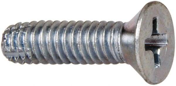 Value Collection - #8-32 UNC, 7/16" Length Under Head Slotted Drive Machine Screw - Binding Head, Grade J82 Steel, Zinc-Plated Finish, Without Washer - Industrial Tool & Supply