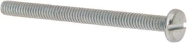 Value Collection - #8-32 UNC, 2" Length Under Head Slotted Drive Machine Screw - Binding Head, Grade J82 Steel, Zinc-Plated Finish, Without Washer - Industrial Tool & Supply