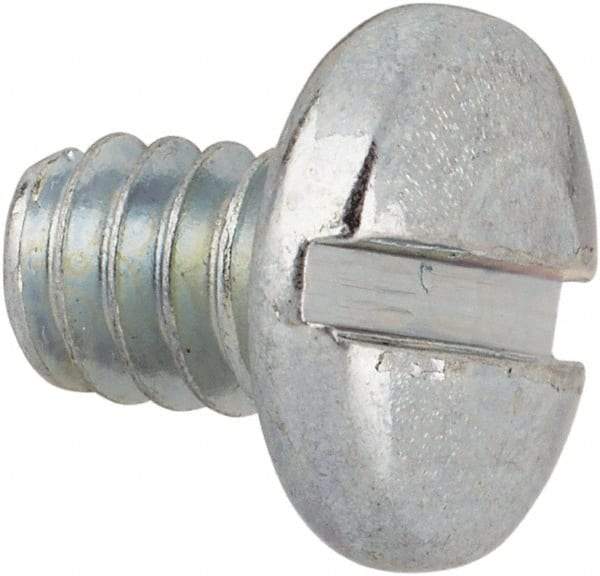 Value Collection - #10-24 UNC, 1/4" Length Under Head Slotted Drive Machine Screw - Binding Head, Grade J82 Steel, Zinc-Plated Finish, Without Washer - Industrial Tool & Supply