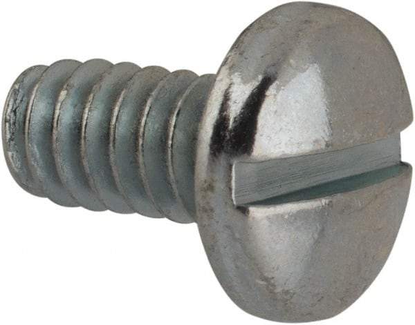 Value Collection - #10-24 UNC, 3/8" Length Under Head Slotted Drive Machine Screw - Binding Head, Grade J82 Steel, Zinc-Plated Finish, Without Washer - Industrial Tool & Supply