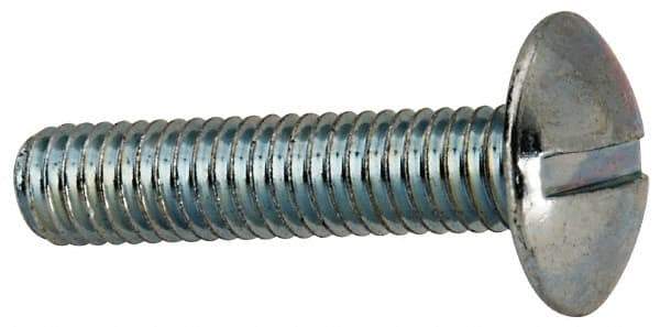 Value Collection - #10-32 UNF, 7/8" Length Under Head Slotted Drive Machine Screw - Truss Head, Grade J82 Steel, Zinc-Plated Finish, Without Washer - Industrial Tool & Supply
