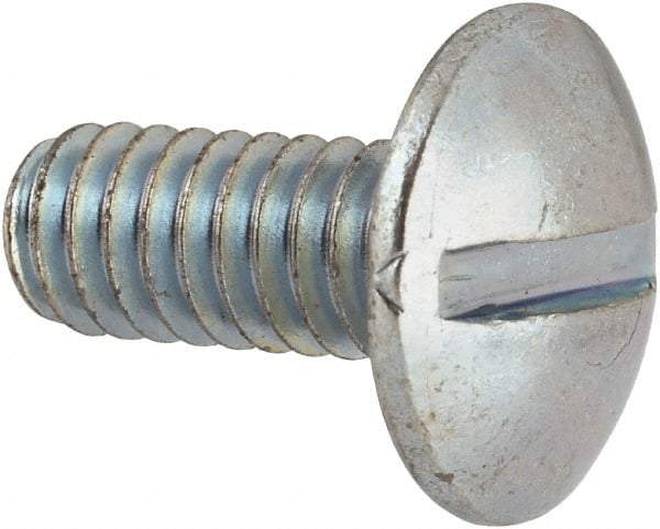 Value Collection - #12-24 UNC, 1/2" Length Under Head Slotted Drive Machine Screw - Truss Head, Grade J82 Steel, Zinc-Plated Finish, Without Washer - Industrial Tool & Supply