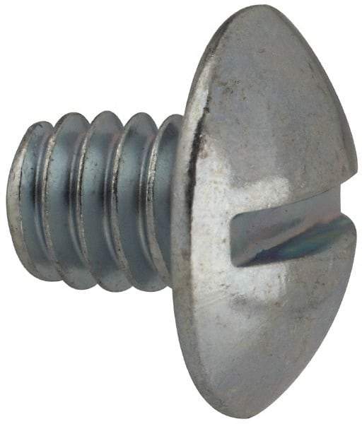Value Collection - 1/4-20 UNC, 5/16" Length Under Head Slotted Drive Machine Screw - Truss Head, Grade J82 Steel, Zinc-Plated Finish, Without Washer - Industrial Tool & Supply