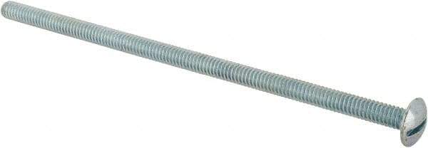 Value Collection - 1/4-20 UNC, 6" Length Under Head Slotted Drive Machine Screw - Truss Head, Grade J82 Steel, Zinc-Plated Finish, Without Washer - Industrial Tool & Supply