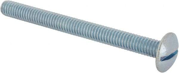 Value Collection - 5/16-18 UNC, 3-1/2" Length Under Head Slotted Drive Machine Screw - Truss Head, Grade J82 Steel, Zinc-Plated Finish, Without Washer - Industrial Tool & Supply