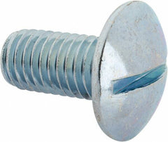 Value Collection - 1/2-13 UNC, 1" Length Under Head Slotted Drive Machine Screw - Truss Head, Grade J82 Steel, Zinc-Plated Finish, Without Washer - Industrial Tool & Supply