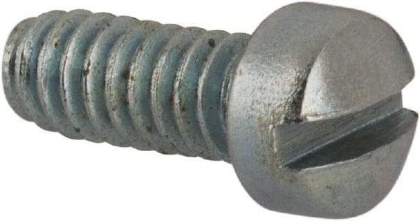Value Collection - #3-48 UNC, 1/4" Length Under Head Slotted Drive Machine Screw - Fillister Head, Grade J82 Steel, Zinc-Plated Finish, Without Washer - Industrial Tool & Supply