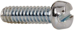 Value Collection - #3-48 UNC, 5/16" Length Under Head Slotted Drive Machine Screw - Fillister Head, Grade J82 Steel, Zinc-Plated Finish, Without Washer - Industrial Tool & Supply