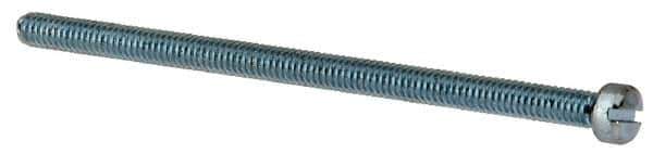 Value Collection - #8-32 UNC, 3" Length Under Head Slotted Drive Machine Screw - Fillister Head, Grade J82 Steel, Zinc-Plated Finish, Without Washer - Industrial Tool & Supply