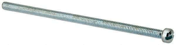 Value Collection - #8-32 UNC, 3-1/2" Length Under Head Slotted Drive Machine Screw - Fillister Head, Grade J82 Steel, Zinc-Plated Finish, Without Washer - Industrial Tool & Supply