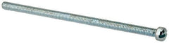 Value Collection - #8-32 UNC, 3-1/2" Length Under Head Slotted Drive Machine Screw - Fillister Head, Grade J82 Steel, Zinc-Plated Finish, Without Washer - Industrial Tool & Supply