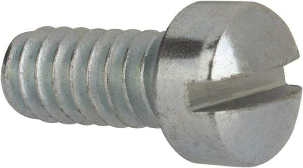 Value Collection - #10-24 UNC, 7/16" Length Under Head Slotted Drive Machine Screw - Fillister Head, Grade J82 Steel, Zinc-Plated Finish, Without Washer - Industrial Tool & Supply