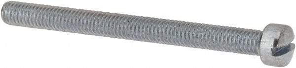 Value Collection - #10-32 UNF, 2-1/4" Length Under Head Slotted Drive Machine Screw - Fillister Head, Grade J82 Steel, Zinc-Plated Finish, Without Washer - Industrial Tool & Supply