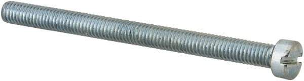 Value Collection - #10-32 UNF, 2-1/2" Length Under Head Slotted Drive Machine Screw - Fillister Head, Grade J82 Steel, Zinc-Plated Finish, Without Washer - Industrial Tool & Supply