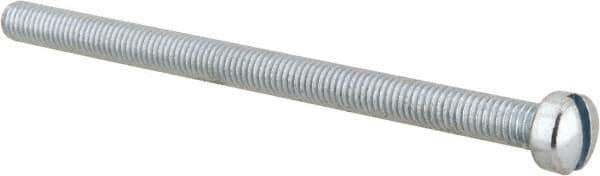 Value Collection - #10-32 UNF, 3" Length Under Head Slotted Drive Machine Screw - Fillister Head, Grade J82 Steel, Zinc-Plated Finish, Without Washer - Industrial Tool & Supply
