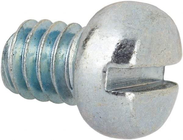 Value Collection - #12-24 UNC, 1/4" Length Under Head Slotted Drive Machine Screw - Fillister Head, Grade J82 Steel, Zinc-Plated Finish, Without Washer - Industrial Tool & Supply