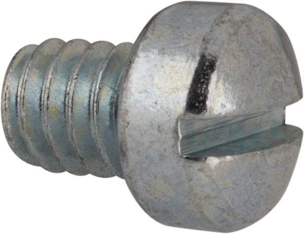 Value Collection - 1/4-20 UNC, 5/16" Length Under Head Slotted Drive Machine Screw - Fillister Head, Grade J82 Steel, Zinc-Plated Finish, Without Washer - Industrial Tool & Supply