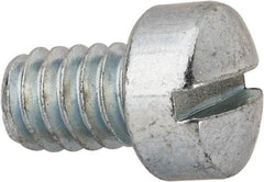 Value Collection - 1/4-20 UNC, 3/8" Length Under Head Slotted Drive Machine Screw - Fillister Head, Grade J82 Steel, Zinc-Plated Finish, Without Washer - Industrial Tool & Supply