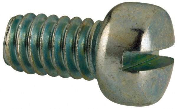 Value Collection - 1/4-20 UNC, 7/16" Length Under Head Slotted Drive Machine Screw - Fillister Head, Grade J82 Steel, Zinc-Plated Finish, Without Washer - Industrial Tool & Supply